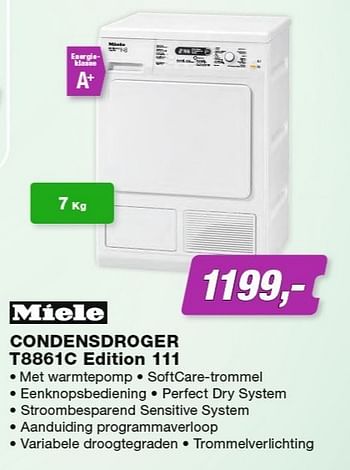 Promoties Miele condensdroger t8861c edition 111 - Miele - Geldig van 01/03/2013 tot 31/03/2013 bij ElectronicPartner