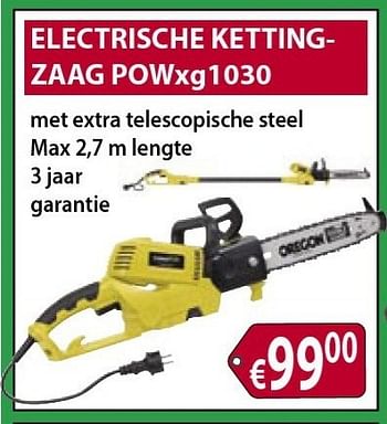 Promoties Powerplus electrische kettingzaag powxg1030 - Powerplus - Geldig van 01/03/2013 tot 31/03/2013 bij Bouwcenter Frans Vlaeminck