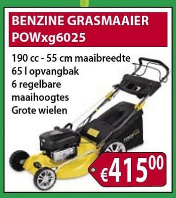 Promoties Powerplus benzine grasmaaier powxg6025 - Powerplus - Geldig van 01/03/2013 tot 31/03/2013 bij Bouwcenter Frans Vlaeminck