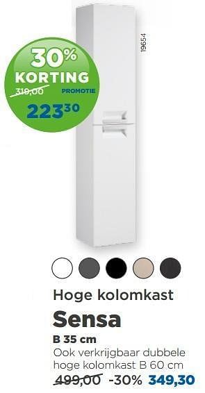 Promoties Hoge kolomkast sensa b 35 cm - Linie - Geldig van 01/03/2013 tot 31/03/2013 bij X2O