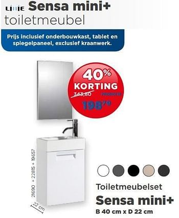 Promoties Toiletmeubelset sensa mini+ - Linie - Geldig van 01/03/2013 tot 31/03/2013 bij X2O