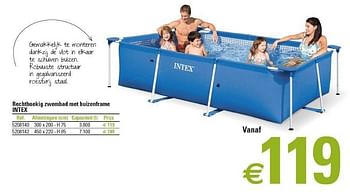 Promoties Rechthoekig zwembad met buizenframe intex - Intex - Geldig van 01/03/2013 tot 26/06/2013 bij Brico