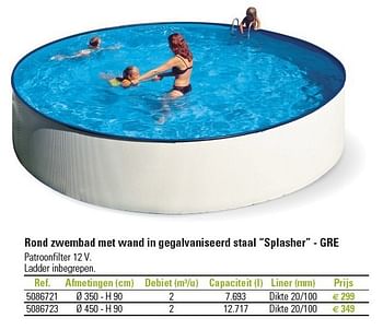Promoties Rond zwembad met wand in gegalvaniseerd staal splasher - gre - Gre - Geldig van 01/03/2013 tot 26/06/2013 bij Brico