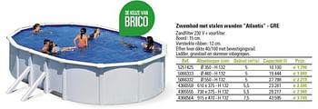 Promoties Zwembad met stalen wanden atlantis - gre - Gre - Geldig van 01/03/2013 tot 26/06/2013 bij Brico