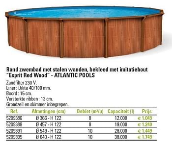 Promoties Rond zwembad met stalen wanden, bekleed met imitatiehout esprit red wood - atlantic pools - Atlantic Pools - Geldig van 01/03/2013 tot 26/06/2013 bij Brico
