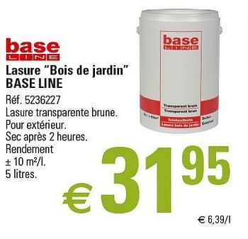 Promotions Lasure “bois de jardin” base line - Base Line - Valide de 01/03/2013 à 26/06/2013 chez Brico