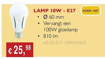 Promoties Lamp 10w - e27 - Huismerk - Distrisales - Geldig van 01/03/2013 tot 03/12/2013 bij Distrisales