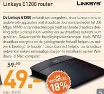Promoties Linksys e1200 router - Linksys - Geldig van 04/03/2013 tot 23/03/2013 bij Auva