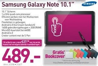 Promoties Samsung galaxy note 10.1 - Samsung - Geldig van 04/03/2013 tot 23/03/2013 bij Auva