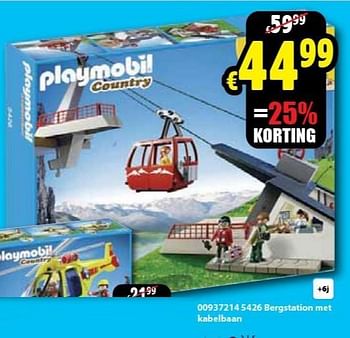Promoties Bergstation met kabelbaan - Playmobil - Geldig van 11/03/2013 tot 14/04/2013 bij ToyChamp