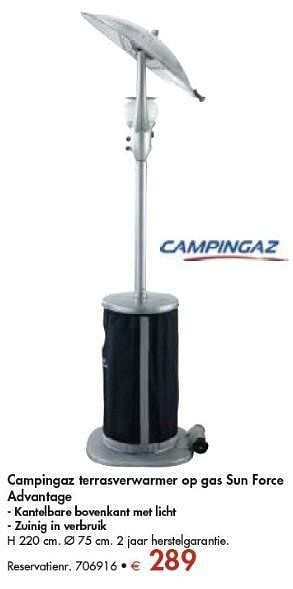 Campingaz Campingaz terrasverwarmer op gas sun force advantage - Promotie Colruyt