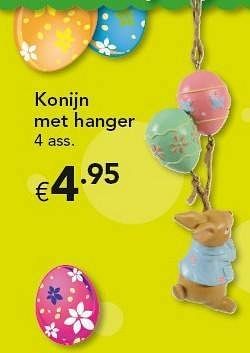 Promoties Konijn met hanger - Huismerk - Euroshop - Geldig van 14/03/2013 tot 14/04/2013 bij Euro Shop