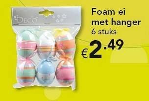 Promoties Foam ei met hanger - Huismerk - Euroshop - Geldig van 14/03/2013 tot 14/04/2013 bij Euro Shop