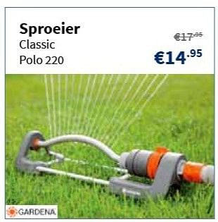 Promoties Sproeier classic polo 220 - Gardena - Geldig van 14/03/2013 tot 27/03/2013 bij Cevo Market