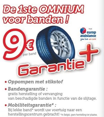 Promoties De 1ste omnium voor banden - Europ Assistance - Geldig van 18/03/2013 tot 13/04/2013 bij Auto 5