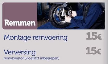 Promoties Montage remvoering - Huismerk - Auto 5  - Geldig van 19/03/2013 tot 31/08/2013 bij Auto 5