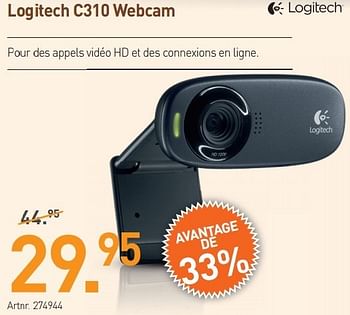 Promotions Logitech c310 webcam - Logitech - Valide de 19/03/2013 à 30/03/2013 chez Auva