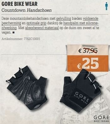 Promoties Gore bike wear countdown handschoen - GORE - Geldig van 20/03/2013 tot 08/04/2013 bij A.S.Adventure
