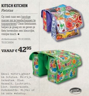 Promoties Kitsch kitchen fietstas - Kitsch Kitchen - Geldig van 20/03/2013 tot 08/04/2013 bij A.S.Adventure