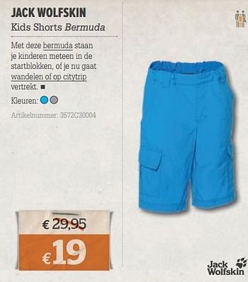 Promoties Jack wolfskin kids shorts bermuda - Jack Wolfskin - Geldig van 20/03/2013 tot 08/04/2013 bij A.S.Adventure