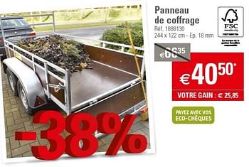 Promotions Panneau de coffrage - Produit maison - Brico - Valide de 27/03/2013 à 22/04/2013 chez Brico