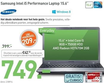 Promotions Samsung intel i5 performance laptop 15.6 - Samsung - Valide de 29/03/2013 à 30/04/2013 chez Auva