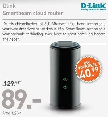 Promoties Dlink smartbeam cloud router - D-Link - Geldig van 29/03/2013 tot 30/04/2013 bij Auva