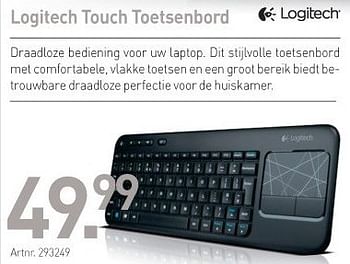 Promotions Logitech touch toetsenbord - Logitech - Valide de 29/03/2013 à 30/04/2013 chez Auva