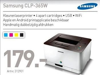 Promoties Samsung clp-365w - Samsung - Geldig van 29/03/2013 tot 30/04/2013 bij Auva