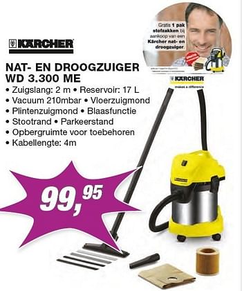 Promoties Karcher nat- en droogzuiger wd 3.300 me - Kärcher - Geldig van 01/04/2013 tot 30/04/2013 bij ElectronicPartner