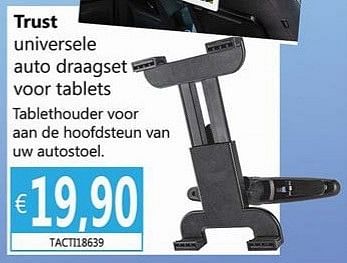 Promoties Trust universele auto draagset voor tablets - Trust - Geldig van 02/04/2013 tot 15/05/2013 bij Compudeals