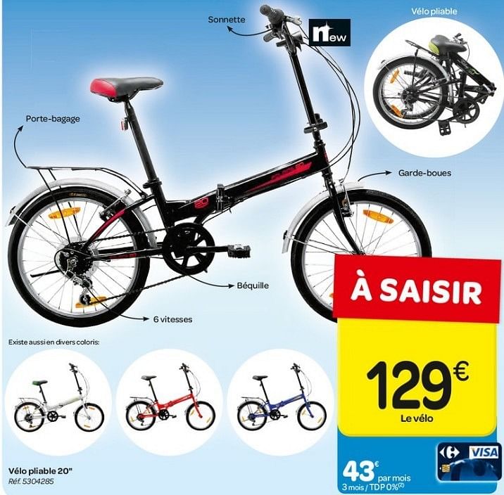 Produit maison Carrefour V lo pliable 20 En promotion chez