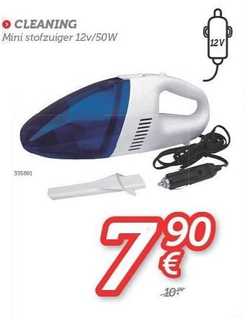 Promoties Cleaning mini stofzuiger 12v-50w - Huismerk - Auto 5  - Geldig van 15/04/2013 tot 11/05/2013 bij Auto 5