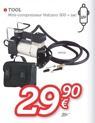 Promotions Tool mini-compresseur volcano 500 + sac - Volcano - Valide de 15/04/2013 à 11/05/2013 chez Auto 5