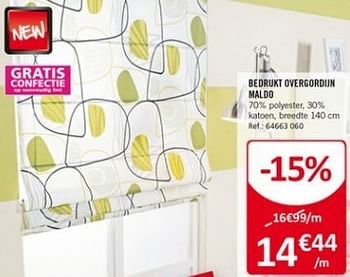 Promoties Bedrukt overgordijn maldo - Huismerk - Home Market - Geldig van 29/04/2013 tot 25/05/2013 bij Home Market