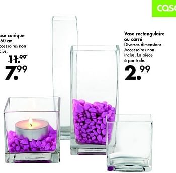 Promoties Vase rectangulaire ou carré - Huismerk - Casa - Geldig van 29/04/2013 tot 26/05/2013 bij Casa