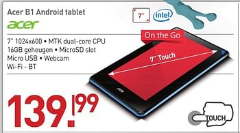 Promoties Acer b1 android tablet - Acer - Geldig van 01/05/2013 tot 15/06/2013 bij PC Center