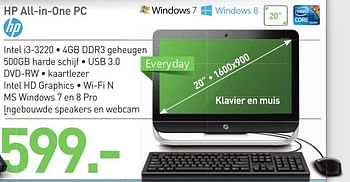 Promoties Hp all-in-one pc - HP - Geldig van 01/05/2013 tot 15/06/2013 bij PC Center