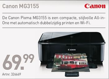 Promoties Canon mg3155 - Canon - Geldig van 01/05/2013 tot 15/06/2013 bij PC Center