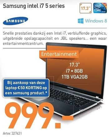 Promoties Samsung intel i7 5 series - Samsung - Geldig van 01/05/2013 tot 15/06/2013 bij PC Center