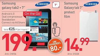 Promoties Samsung galaxy tab2 7 - Samsung - Geldig van 02/05/2013 tot 30/06/2013 bij Auva
