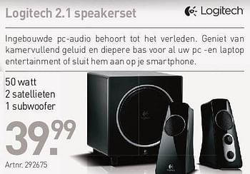 Promoties Logitech 2.1 speakerset - Logitech - Geldig van 02/05/2013 tot 30/06/2013 bij Auva