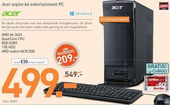 Promoties Acer aspire a6 entertainment pc - Acer - Geldig van 02/05/2013 tot 30/06/2013 bij Auva
