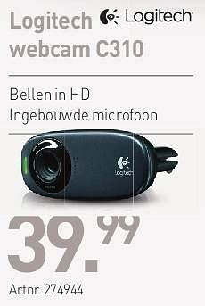 Promoties Logitech webcam c310 - Logitech - Geldig van 02/05/2013 tot 30/06/2013 bij Auva