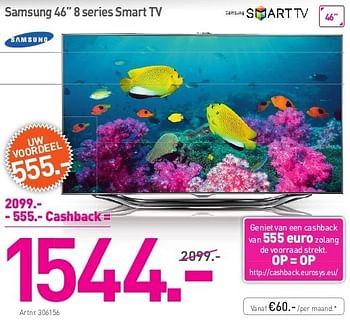Promoties Samsung 46 8 series smart tv - Samsung - Geldig van 02/05/2013 tot 30/06/2013 bij Auva