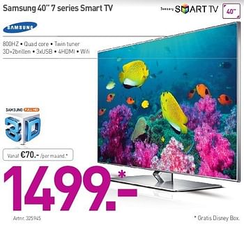 Promoties Samsung 40 7 series smart tv - Samsung - Geldig van 02/05/2013 tot 30/06/2013 bij Auva