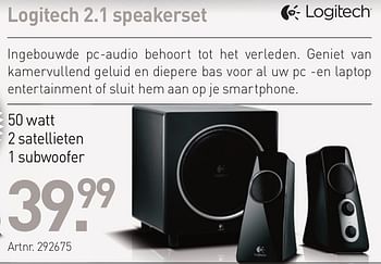 Promoties Logitech 2.1 speakerset - Logitech - Geldig van 02/05/2013 tot 25/05/2013 bij Forcom