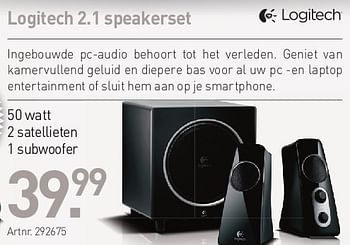 Promoties Logitech 2.1 speakerset - Logitech - Geldig van 06/05/2013 tot 15/05/2013 bij VCD
