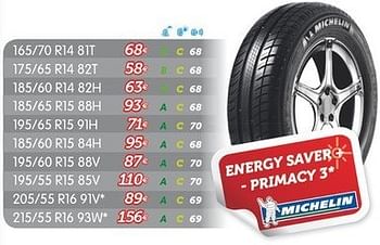 Promoties Energy saver - primacy 3 - Michelin - Geldig van 13/05/2013 tot 12/06/2013 bij Auto 5