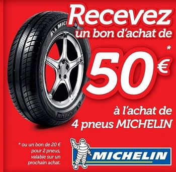 Promotions À l’achat de 4 pneus michelin - Michelin - Valide de 13/05/2013 à 12/06/2013 chez Auto 5